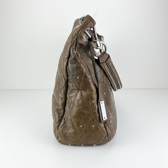 ABRO Hobo Taupe Leather Handbag Made in Italy - Picture 9 of 13